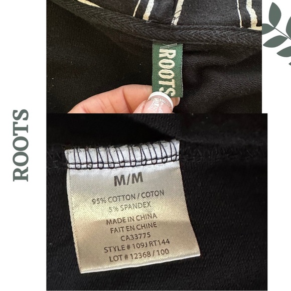 Roots Canada Women's Hoodie Black Full Zipper Front with Loned Contrast
Hood Med - Picture 7 of 7